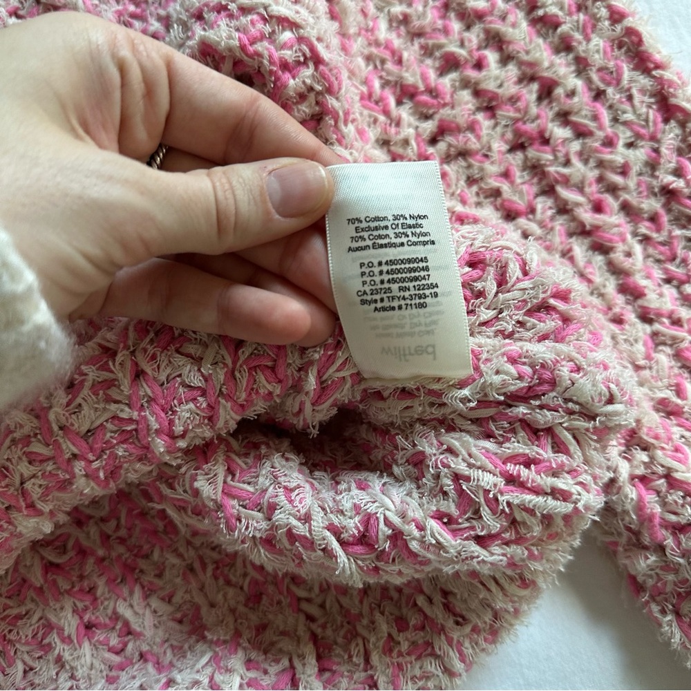 Aritzia Wilfred Pink Confetti Sweater Cropped Mock-Neck Sweater Size Size XXS - Picture 11 of 14